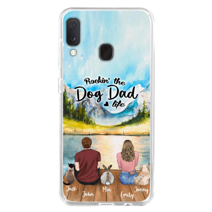 Custom Personalized Pet Couple Phone Case - Couple With Upto 3 Pets - Case For iPhone And Samsung