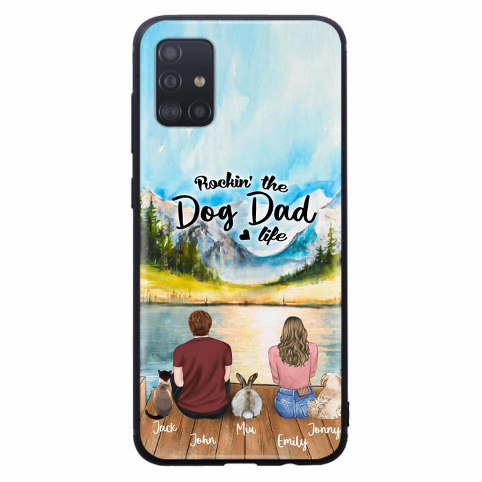 Custom Personalized Pet Couple Phone Case - Couple With Upto 3 Pets - Case For iPhone And Samsung