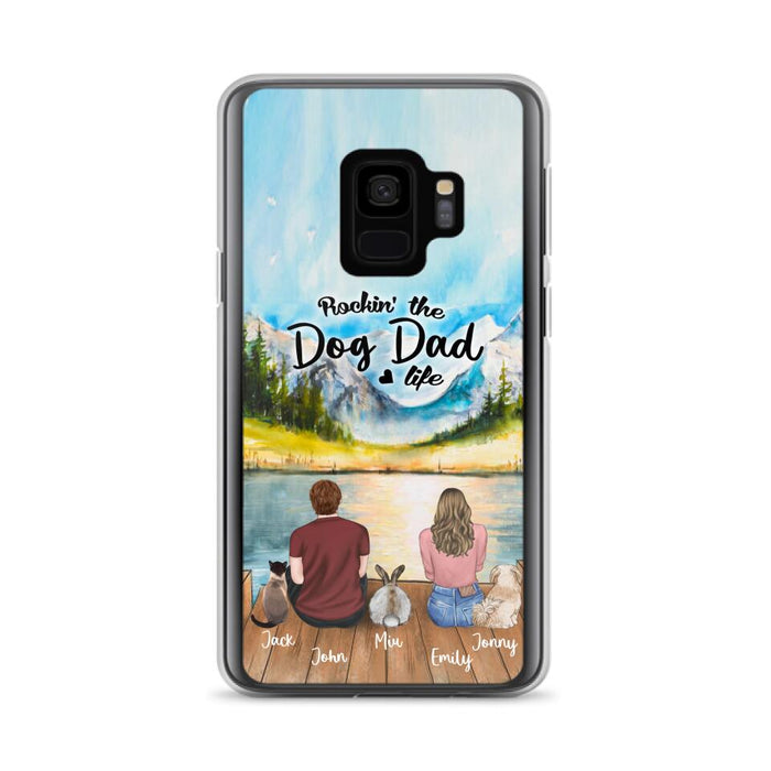 Custom Personalized Pet Couple Phone Case - Couple With Upto 3 Pets - Case For iPhone And Samsung