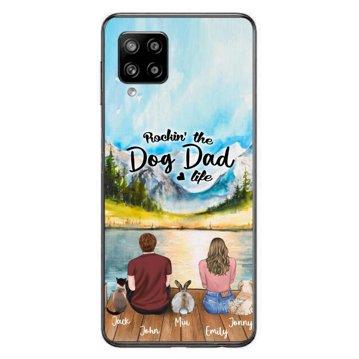 Custom Personalized Pet Couple Phone Case - Couple With Upto 3 Pets - Case For iPhone And Samsung