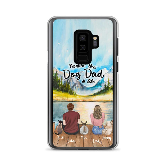 Custom Personalized Pet Couple Phone Case - Couple With Upto 3 Pets - Case For iPhone And Samsung