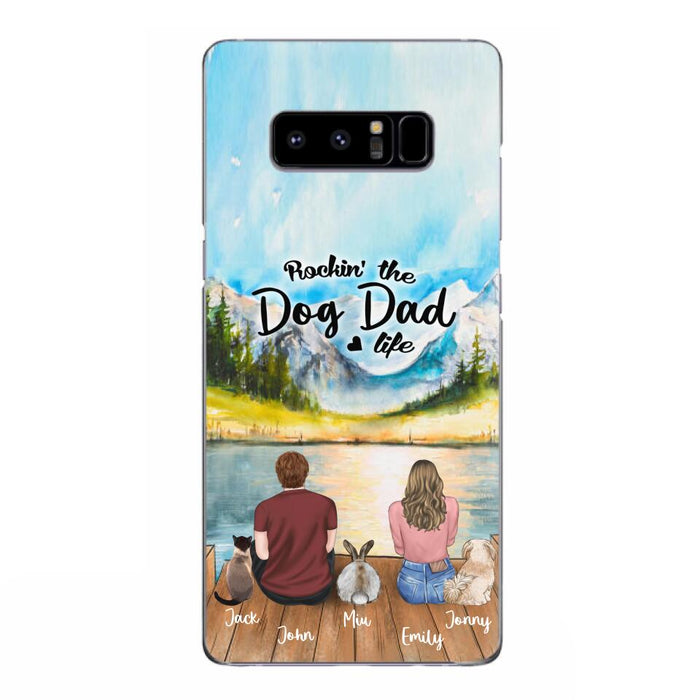 Custom Personalized Pet Couple Phone Case - Couple With Upto 3 Pets - Case For iPhone And Samsung