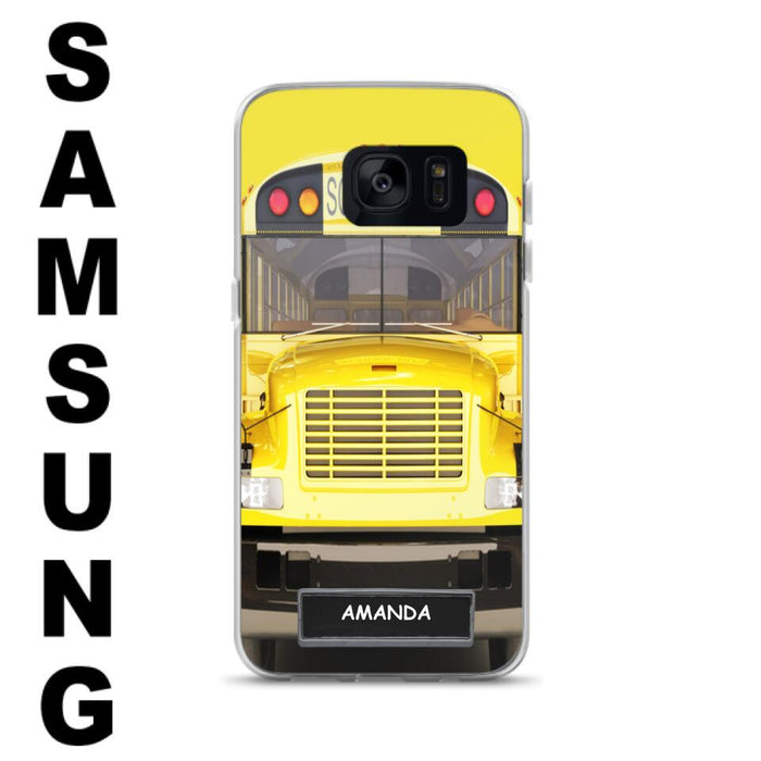 Custom Personalized School Bus Phone Case - Gift Idea For School Bus Lovers - Case For iPhone, Samsung and Xiaomi