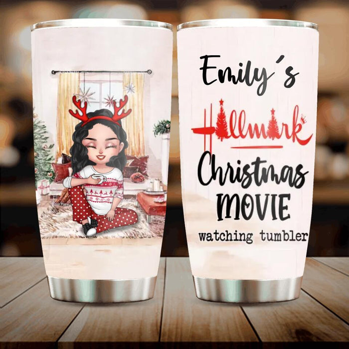 Custom Personalized Christmas Tumbler - Gift Idea For Christmas/ Friends - Emily's Hallmark Christmas Movie Watching Tumbler