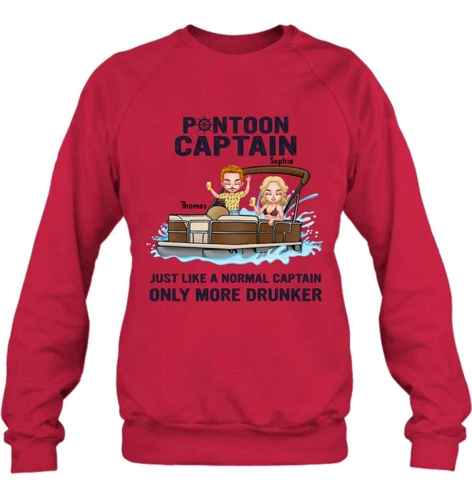 Custom Personalized Couple Pontoon Shirt/ Pullover Hoodie - Valentine's Day Gift Idea For Couple