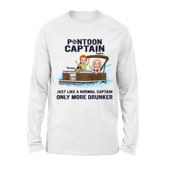 Custom Personalized Couple Pontoon Shirt/ Pullover Hoodie - Valentine's Day Gift Idea For Couple