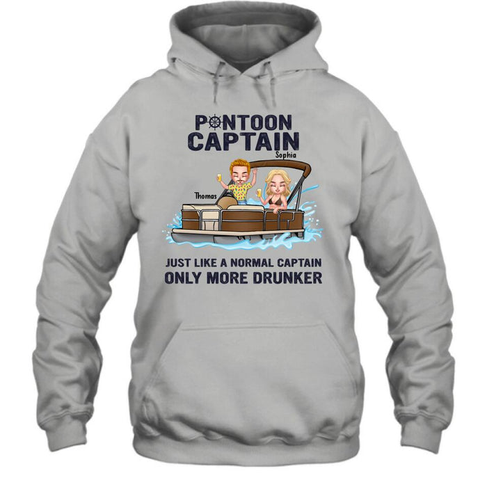 Custom Personalized Couple Pontoon Shirt/ Pullover Hoodie - Valentine's Day Gift Idea For Couple