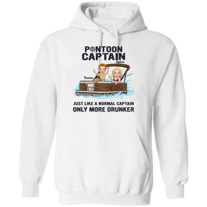 Custom Personalized Couple Pontoon Shirt/ Pullover Hoodie - Valentine's Day Gift Idea For Couple