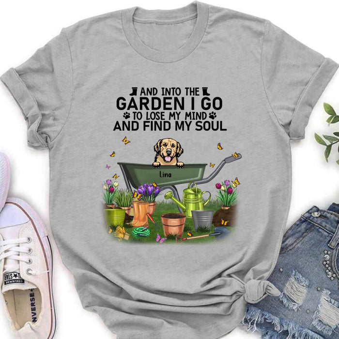 Custom Personalized Pet Shirt/ Pullover Hoodie - Upto 6 Pets - Gift Idea For Dog/ Cat Lover - I Just Want To Work In My Garden And Hang Out With My Dogs