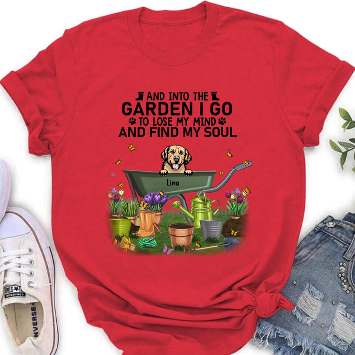 Custom Personalized Pet Shirt/ Pullover Hoodie - Upto 6 Pets - Gift Idea For Dog/ Cat Lover - I Just Want To Work In My Garden And Hang Out With My Dogs