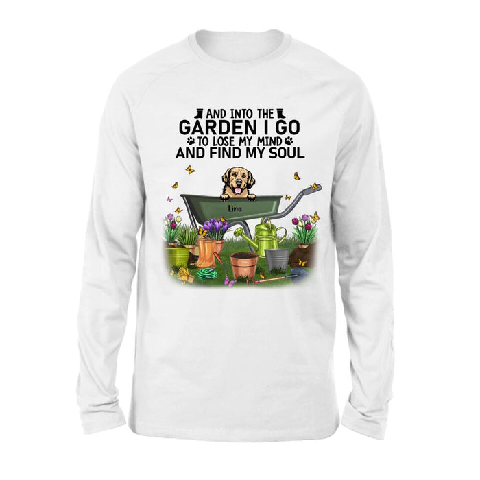 Custom Personalized Pet Shirt/ Pullover Hoodie - Upto 6 Pets - Gift Idea For Dog/ Cat Lover - I Just Want To Work In My Garden And Hang Out With My Dogs