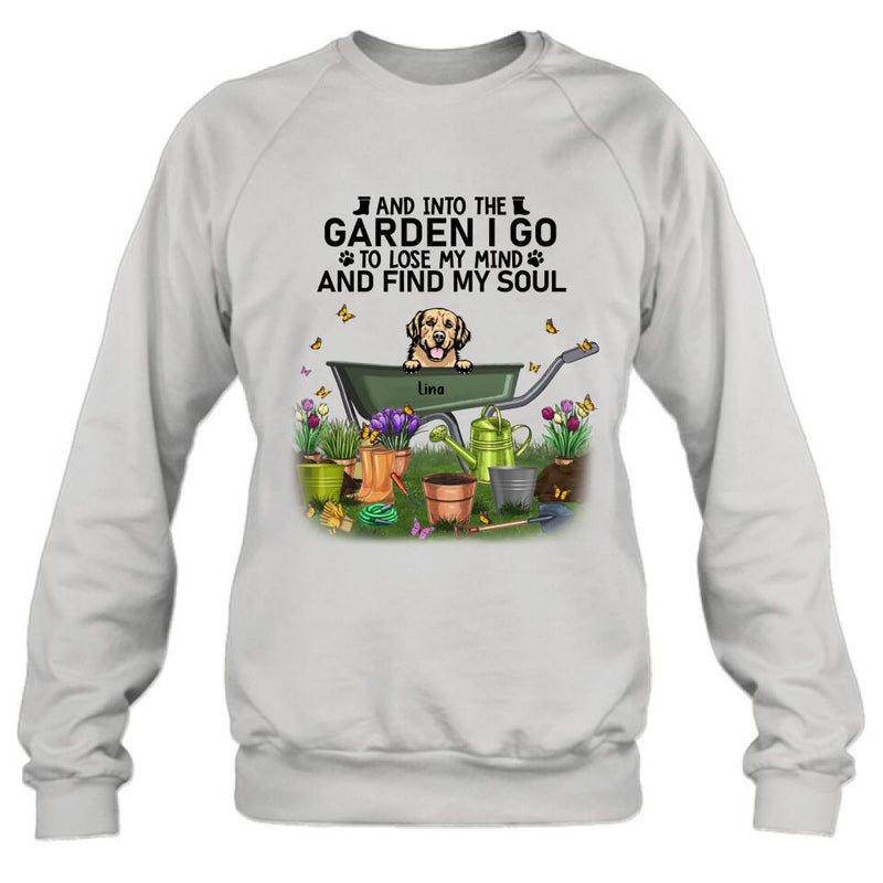 Personalized Pet Shirt/Pullover Hoodie - Up to 6 Pets - Gift Idea For Dog/Cat Lover - I Just Want To Work In My Garden And Hang Out With My Dogs