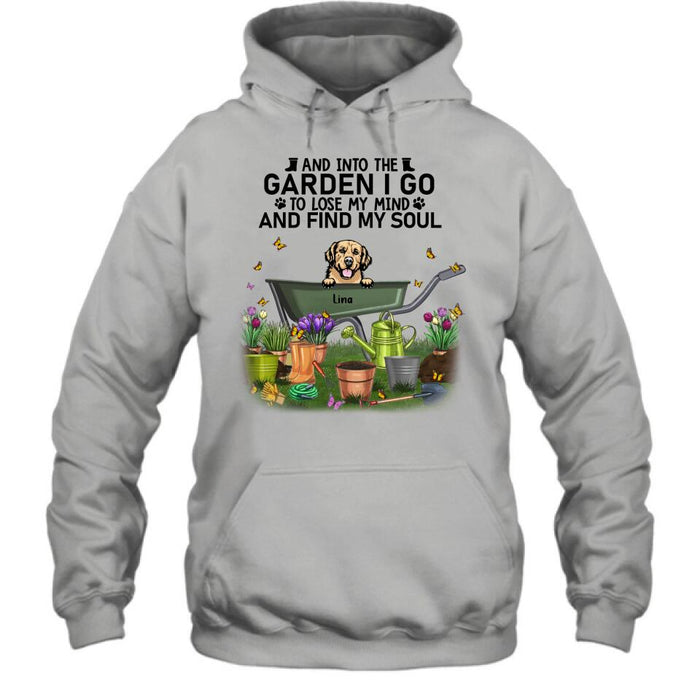 Custom Personalized Pet Shirt/ Pullover Hoodie - Upto 6 Pets - Gift Idea For Dog/ Cat Lover - I Just Want To Work In My Garden And Hang Out With My Dogs