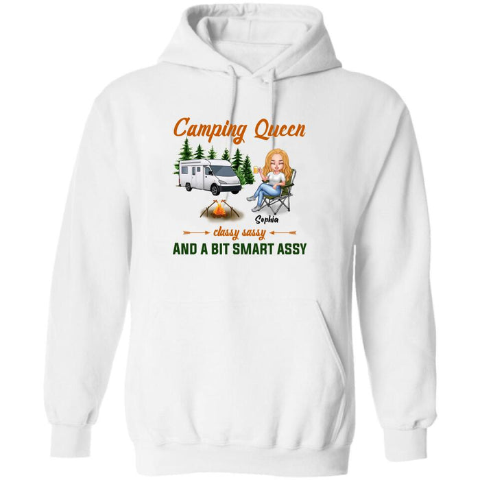 Custom Personalized Camping Queen Shirt/ Pullover Hoodie - Gift Idea For Camping Lover