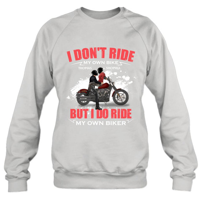 Custom Personalized Couple Riding T- Shirt - Gifts For Riders - I Don't Ride My Own Bike But I Do Ride My Own Bike