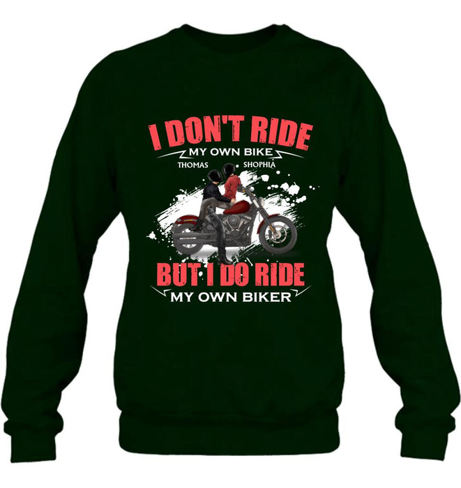 Custom Personalized Couple Riding T- Shirt - Gifts For Riders - I Don't Ride My Own Bike But I Do Ride My Own Bike