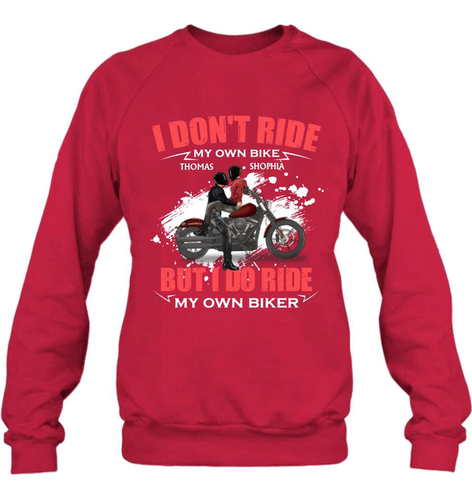 Custom Personalized Couple Riding T- Shirt - Gifts For Riders - I Don't Ride My Own Bike But I Do Ride My Own Bike