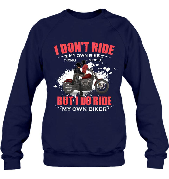 Custom Personalized Couple Riding T- Shirt - Gifts For Riders - I Don't Ride My Own Bike But I Do Ride My Own Bike