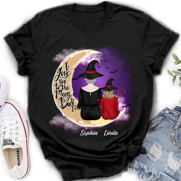 Custom Personalized Grandma Shirt/Hoodie - Halloween Gift Idea For Grandma/Grandkid - I Love You To The Moon And Back