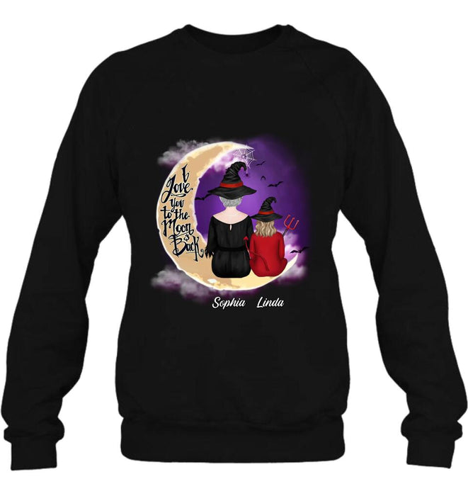 Custom Personalized Grandma Shirt/Hoodie - Halloween Gift Idea For Grandma/Grandkid - I Love You To The Moon And Back