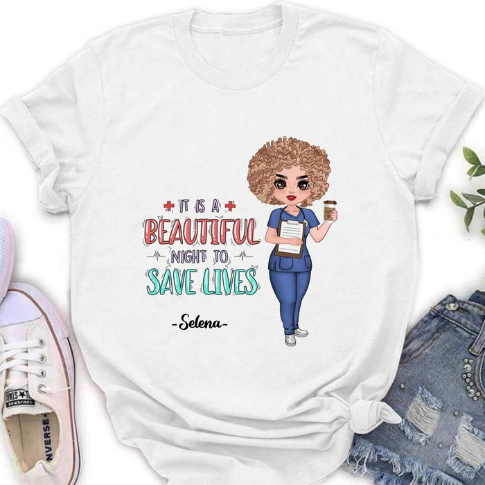 Personalized Nurse Shirt/Pullover Hoodie - Best Gift For Nurse - It's A Beautiful Night To Save Lives