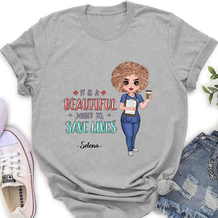 Personalized Nurse Shirt/Pullover Hoodie - Best Gift For Nurse - It's A Beautiful Night To Save Lives
