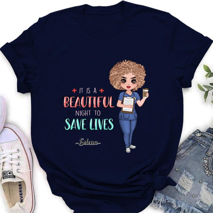 Personalized Nurse Shirt/Pullover Hoodie - Best Gift For Nurse - It's A Beautiful Night To Save Lives