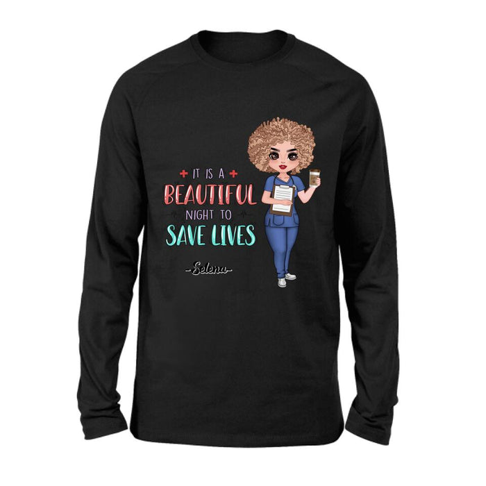 Personalized Nurse Shirt/Pullover Hoodie - Best Gift For Nurse - It's A Beautiful Night To Save Lives