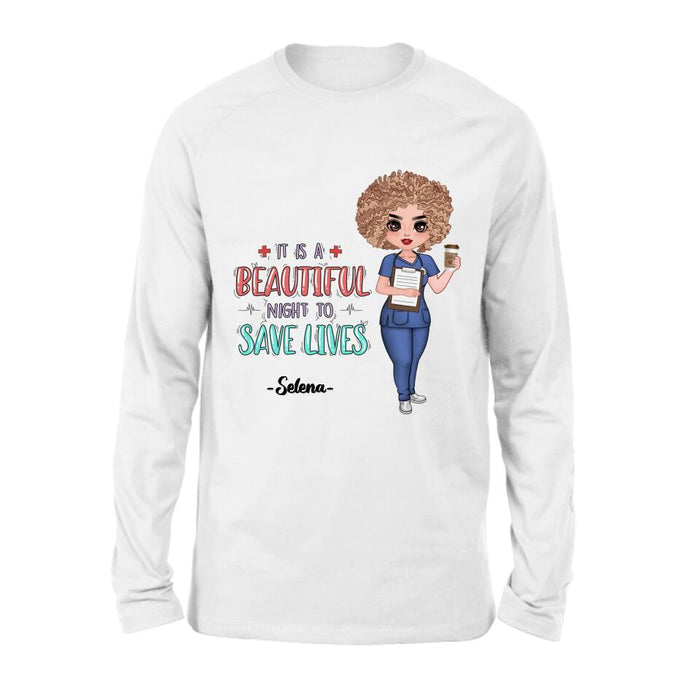 Personalized Nurse Shirt/Pullover Hoodie - Best Gift For Nurse - It's A Beautiful Night To Save Lives