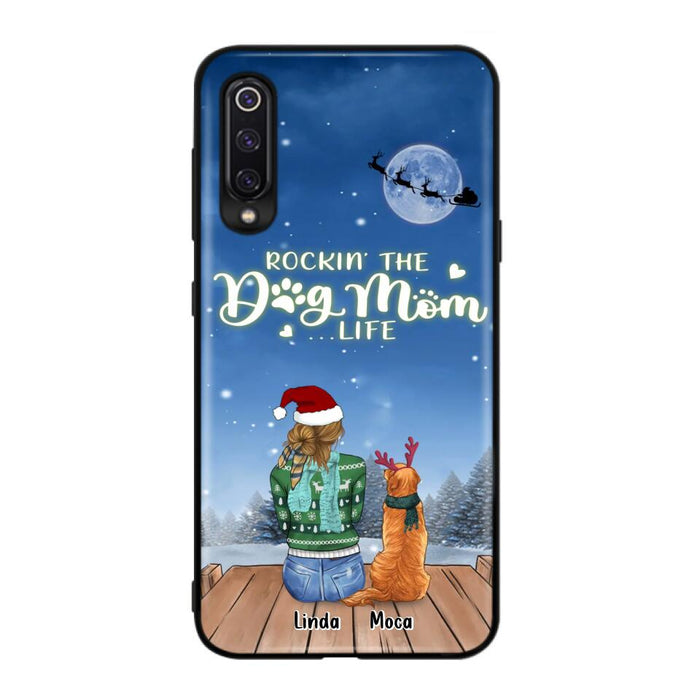 Custom Personalized Christmas Dog Mom Phone Case - Upto 5 Dogs - Gift Idea For Dog Lover/ Dog Mom - Rockin' The Dog Mom Life - Case For Xiaomi, Oppo And Huawei