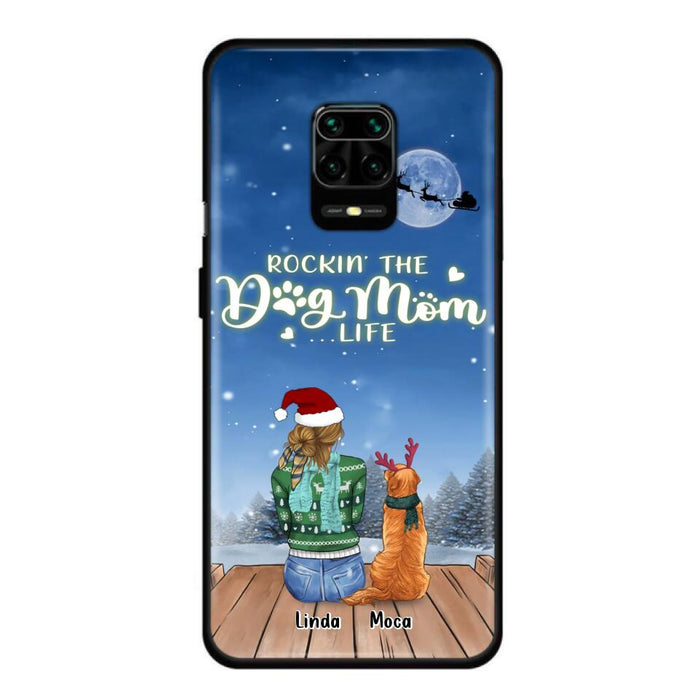 Custom Personalized Christmas Dog Mom Phone Case - Upto 5 Dogs - Gift Idea For Dog Lover/ Dog Mom - Rockin' The Dog Mom Life - Case For Xiaomi, Oppo And Huawei