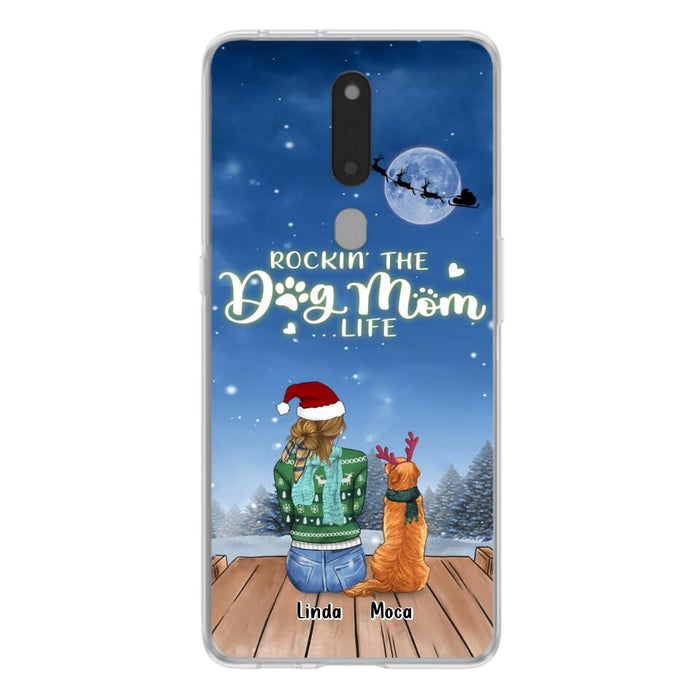 Custom Personalized Christmas Dog Mom Phone Case - Upto 5 Dogs - Gift Idea For Dog Lover/ Dog Mom - Rockin' The Dog Mom Life - Case For Xiaomi, Oppo And Huawei