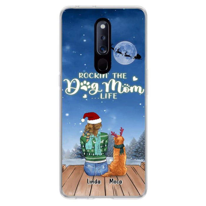 Custom Personalized Christmas Dog Mom Phone Case - Upto 5 Dogs - Gift Idea For Dog Lover/ Dog Mom - Rockin' The Dog Mom Life - Case For Xiaomi, Oppo And Huawei