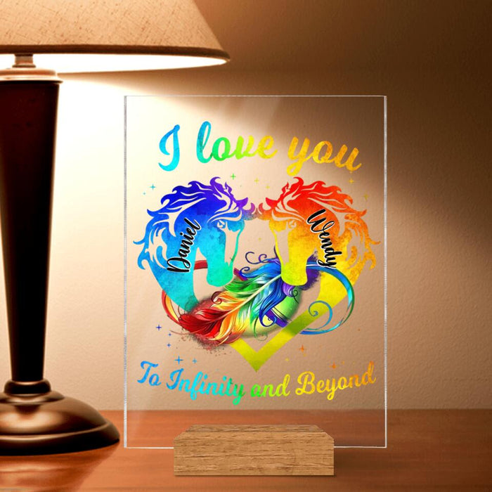 Custom Personalized Couple Acrylic Plaque - Christmas Gift Idea For Couple - I Love You To Infinity And Beyond