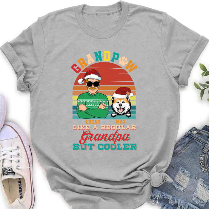 Custom Personalized Grandpaw T-Shirt/ Long Sleeve/ Sweatshirt/ Hoodie - Christmas Gift Idea For Grandpa/ Dog Lover - Grandpaw Like A Regular Grandpa But Cooler