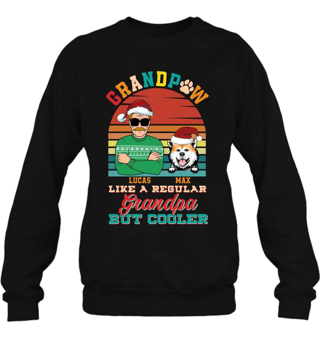 Custom Personalized Grandpaw T-Shirt/ Long Sleeve/ Sweatshirt/ Hoodie - Christmas Gift Idea For Grandpa/ Dog Lover - Grandpaw Like A Regular Grandpa But Cooler