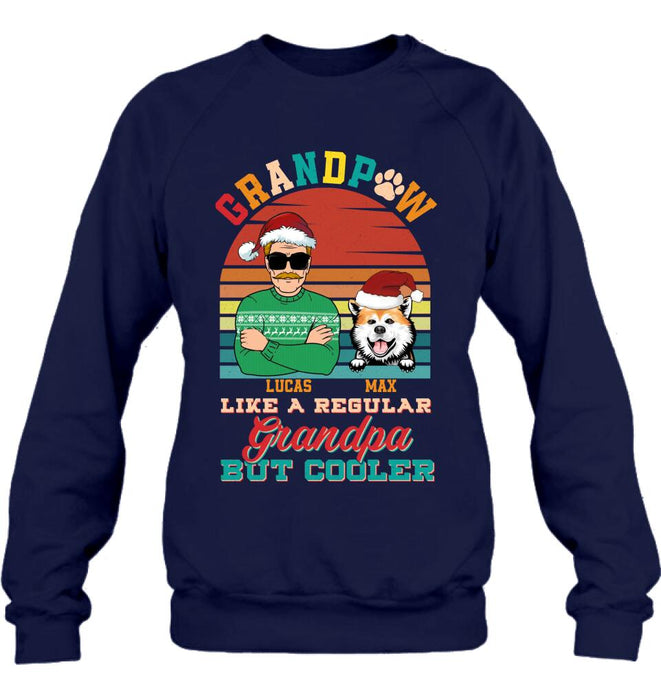 Custom Personalized Grandpaw T-Shirt/ Long Sleeve/ Sweatshirt/ Hoodie - Christmas Gift Idea For Grandpa/ Dog Lover - Grandpaw Like A Regular Grandpa But Cooler