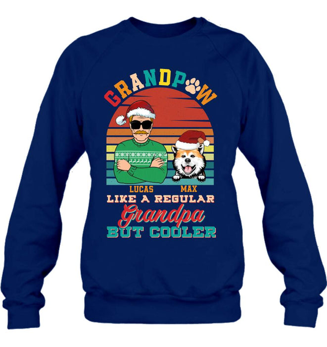 Custom Personalized Grandpaw T-Shirt/ Long Sleeve/ Sweatshirt/ Hoodie - Christmas Gift Idea For Grandpa/ Dog Lover - Grandpaw Like A Regular Grandpa But Cooler