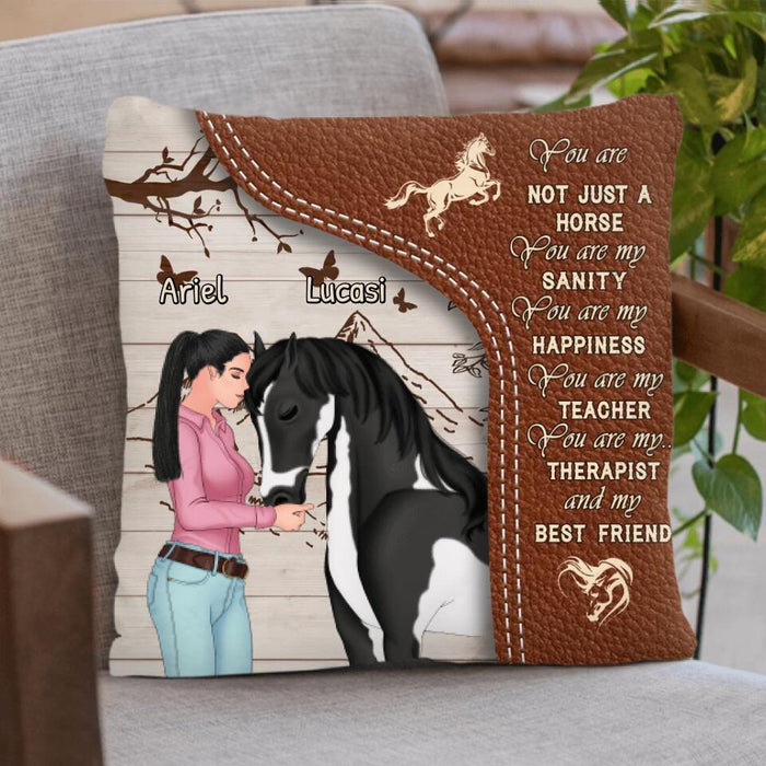 Custom Personalized Horse Pillow Cover - Upto 5 Horses - Christmas Gift Idea For Horse Lovers - You Are Not Just A Horse