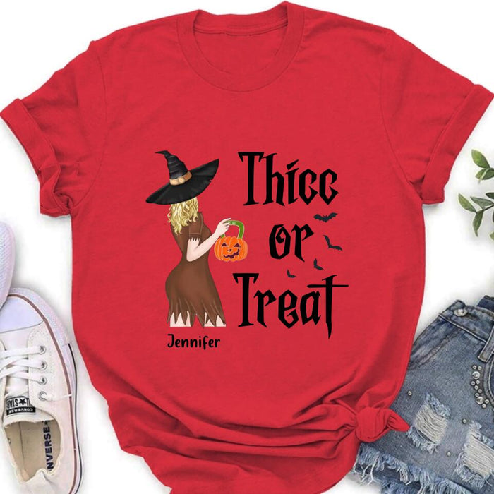 Custom Personalized Witch Shirt/ Hoodie - Gift Idea For Halloween - Thicc Or Treat