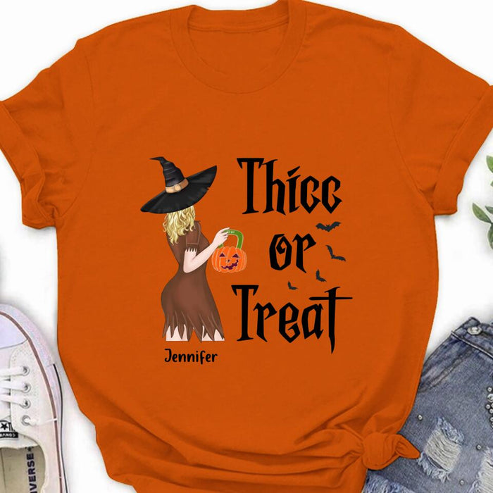 Custom Personalized Witch Shirt/ Hoodie - Gift Idea For Halloween - Thicc Or Treat