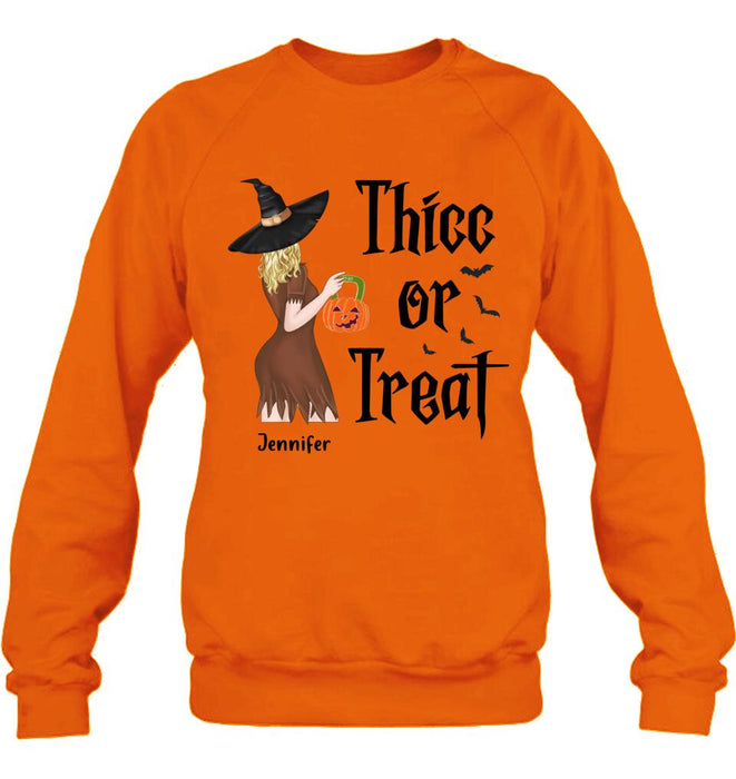 Custom Personalized Witch Shirt/ Hoodie - Gift Idea For Halloween - Thicc Or Treat