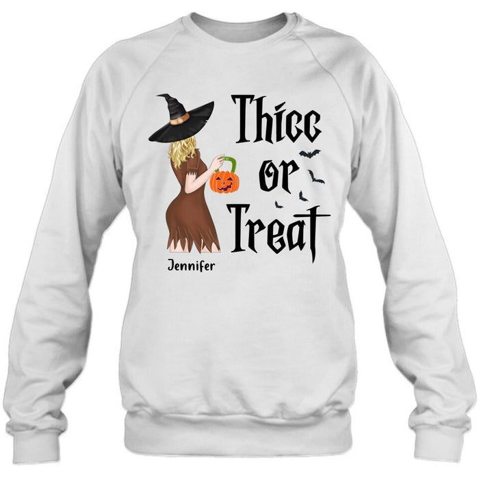 Custom Personalized Witch Shirt/ Hoodie - Gift Idea For Halloween - Thicc Or Treat