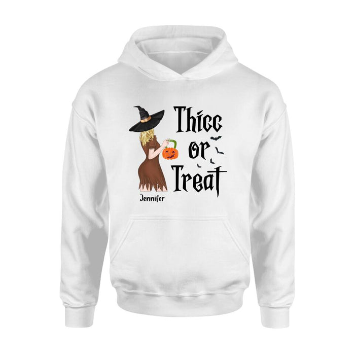 Custom Personalized Witch Shirt/ Hoodie - Gift Idea For Halloween - Thicc Or Treat