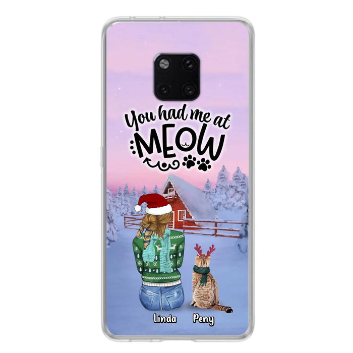 Personalized Christmas Cat Mom Phone Case - Upto 5 Cats - Christmas Gift Idea For Cat Lover - You Had Me At Meow - Case For Xiaomi, Oppo And Huawei