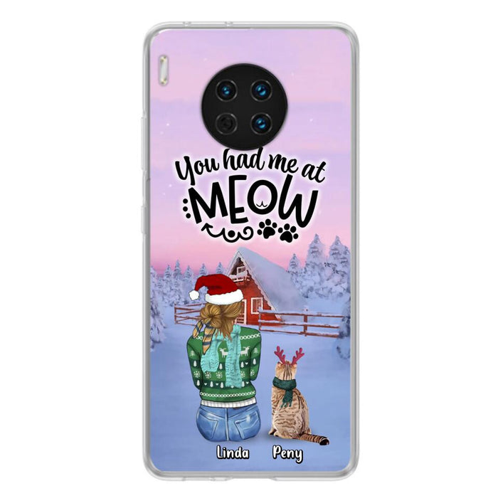 Personalized Christmas Cat Mom Phone Case - Upto 5 Cats - Christmas Gift Idea For Cat Lover - You Had Me At Meow - Case For Xiaomi, Oppo And Huawei