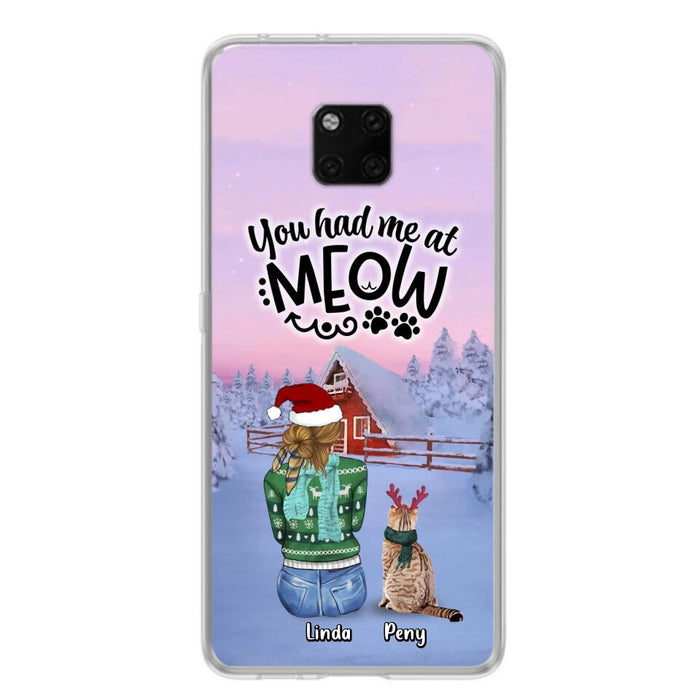 Personalized Christmas Cat Mom Phone Case - Upto 5 Cats - Christmas Gift Idea For Cat Lover - You Had Me At Meow - Case For Xiaomi, Oppo And Huawei