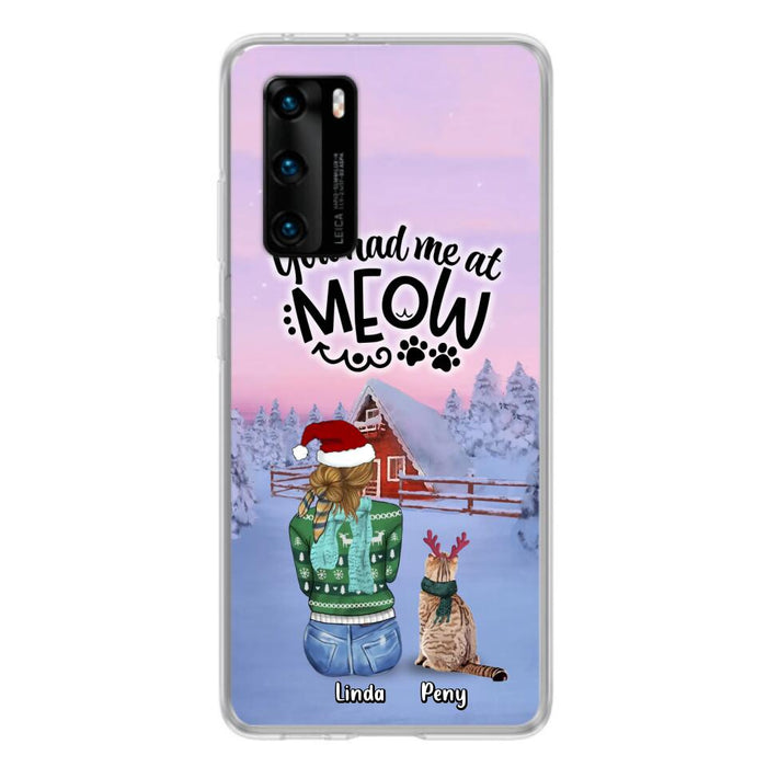 Personalized Christmas Cat Mom Phone Case - Upto 5 Cats - Christmas Gift Idea For Cat Lover - You Had Me At Meow - Case For Xiaomi, Oppo And Huawei