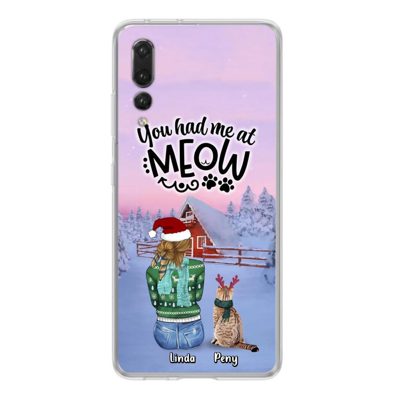 Personalized Christmas Cat Mom Phone Case - Up to 5 Cats - Christmas Gift Idea For Cat Lover - You Had Me At Meow - Case For Xiaomi, Oppo And Huawei