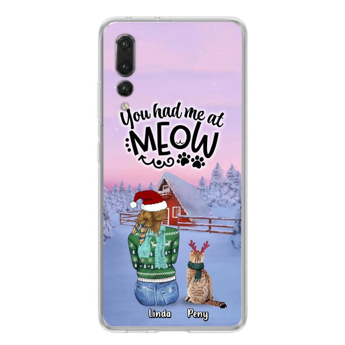 Personalized Christmas Cat Mom Phone Case - Upto 5 Cats - Christmas Gift Idea For Cat Lover - You Had Me At Meow - Case For Xiaomi, Oppo And Huawei